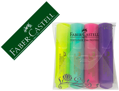 4 marcadores fluorescentes Faber 1546 colores pastel surtidos